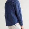 Button-Down Collar Cotton and Linen-Blend Shirt - BK