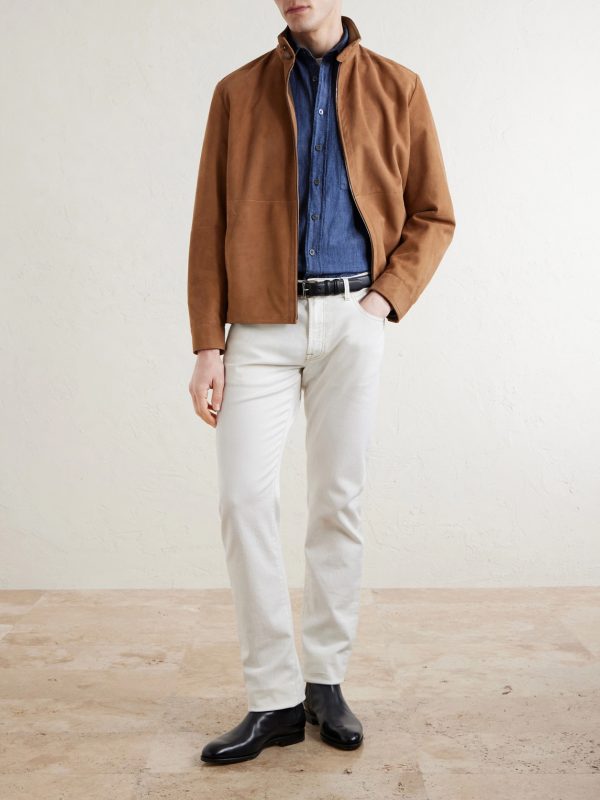 Button-Down Collar Cotton and Linen-Blend Shirt - OU