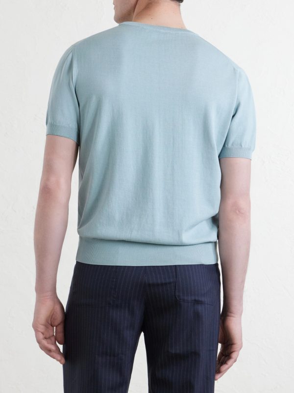 Knitted Cotton T-Shirt - BK Knitted Cotton T-Shirt - BK