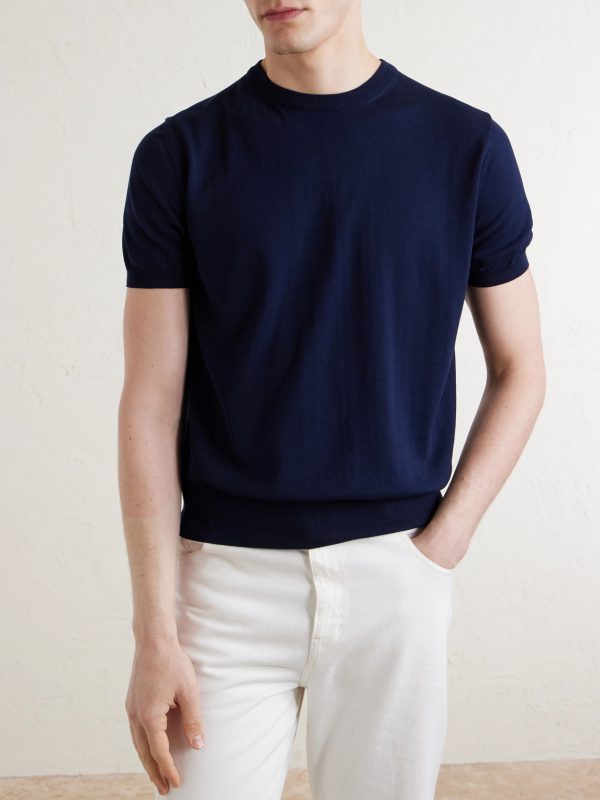 Knitted Cotton T-Shirt - FR Knitted Cotton T-Shirt - FR