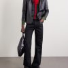 Slim-Fit Cropped Wool-Trimmed Striped Cashmere Sweater - OU