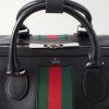 Medium Webbing-Trimmed Leather Duffle Bag - CU Medium Webbing-Trimmed Leather Duffle Bag - CU