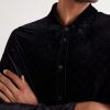 Slim-Fit Logo-Devoré Velvet Shirt - CU