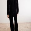 Straight-Leg Logo-Devoré Velvet Trousers - BK Straight-Leg Logo-Devoré Velvet Trousers - BK