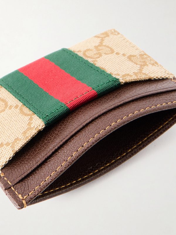 Leather-Trimmed Monogrammed Canvas Cardholder - E1 Leather-Trimmed Monogrammed Canvas Cardholder - E1