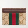 Leather-Trimmed Monogrammed Canvas Cardholder Leather-Trimmed Monogrammed Canvas Cardholder