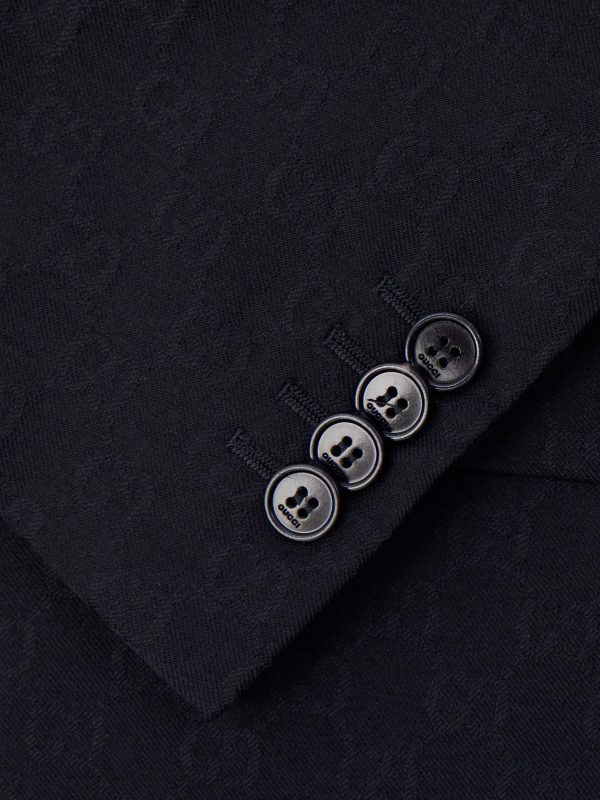 Slim-Fit Logo-Jacquard Woven Blazer - CU Slim-Fit Logo-Jacquard Woven Blazer - CU