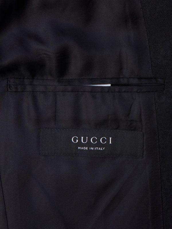 Slim-Fit Logo-Jacquard Woven Blazer - E1 Slim-Fit Logo-Jacquard Woven Blazer - E1