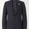 Slim-Fit Logo-Jacquard Woven Blazer Slim-Fit Logo-Jacquard Woven Blazer