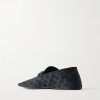 Horsebit-Embellished Distressed Monogrammed Canvas Loafers - BK Horsebit-Embellished Distressed Monogrammed Canvas Loafers - BK