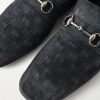 Horsebit-Embellished Distressed Monogrammed Canvas Loafers - CU Horsebit-Embellished Distressed Monogrammed Canvas Loafers - CU