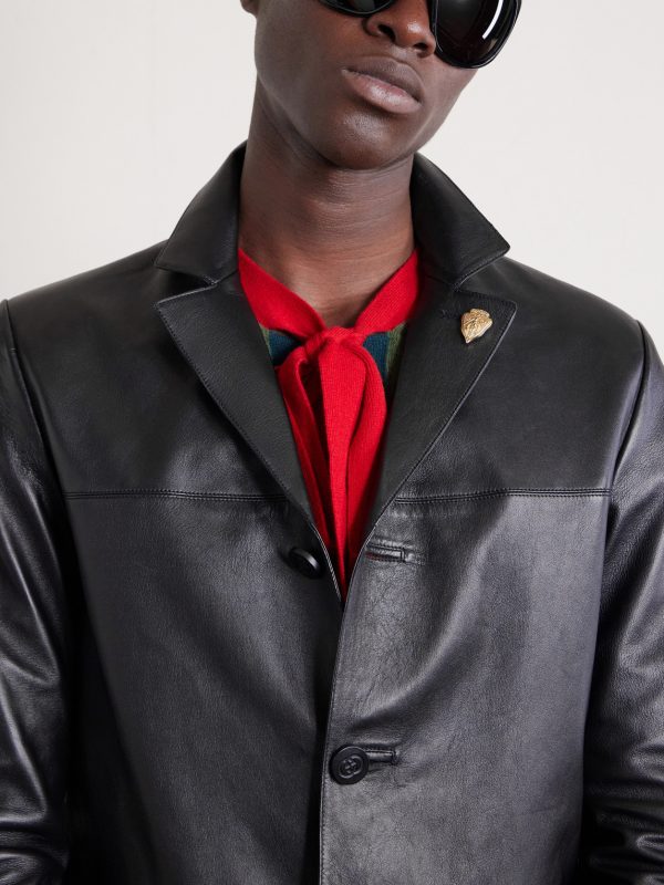 Embellished Leather Blazer - CU Embellished Leather Blazer - CU