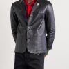 Embellished Leather Blazer - FR Embellished Leather Blazer - FR