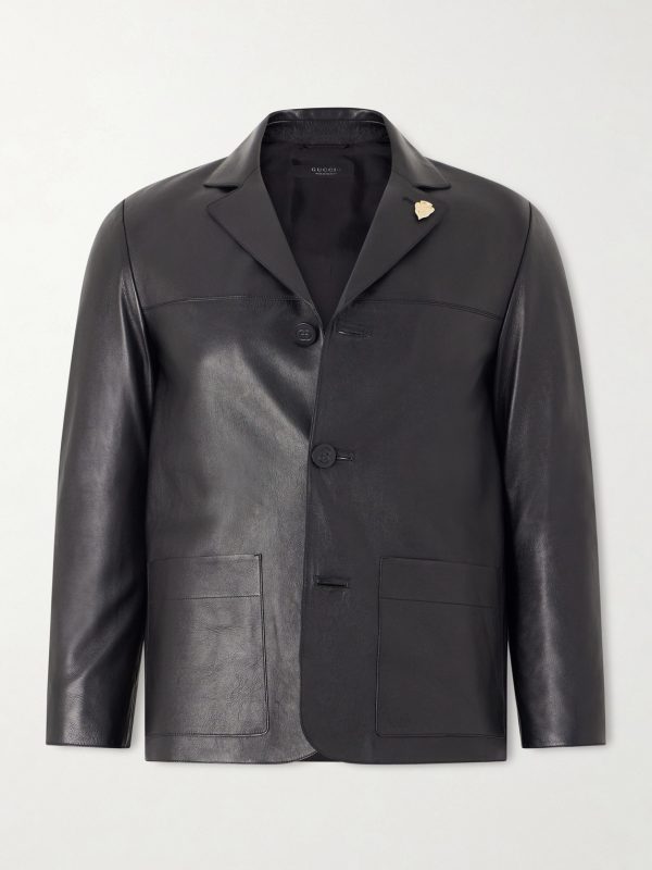 Embellished Leather Blazer Embellished Leather Blazer