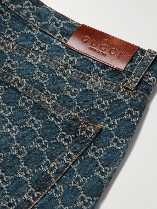 Straight-Leg Logo-Jacquard Jeans - CU Straight-Leg Logo-Jacquard Jeans - CU