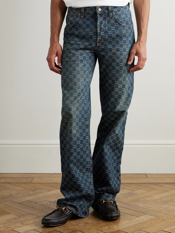 Straight-Leg Logo-Jacquard Jeans - FR Straight-Leg Logo-Jacquard Jeans - FR