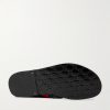 Riviera Logo-Embellished Striped Webbing-Trimmed Leather Sandals - E1 Riviera Logo-Embellished Striped Webbing-Trimmed Leather Sandals - E1