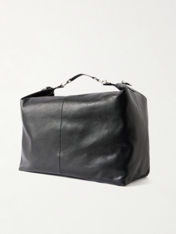 Brera Large Webbing-Trimmed Full-Grain Leather Messenger Bag - BK