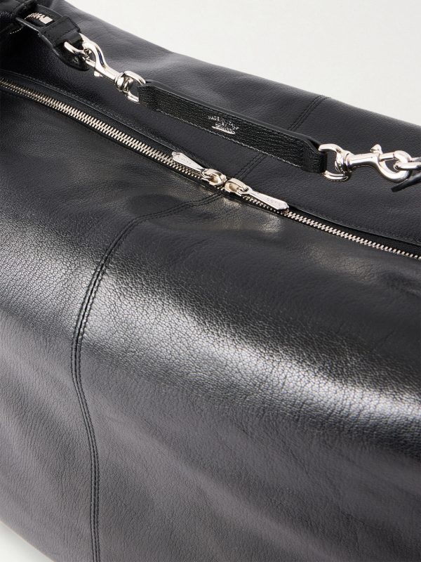Brera Large Webbing-Trimmed Full-Grain Leather Messenger Bag - CU