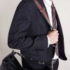 Brera Large Webbing-Trimmed Full-Grain Leather Messenger Bag - E2