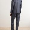 Double-Breasted Herringbone Virgin Wool Suit Jacket - BK