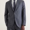 Double-Breasted Herringbone Virgin Wool Suit Jacket - FR