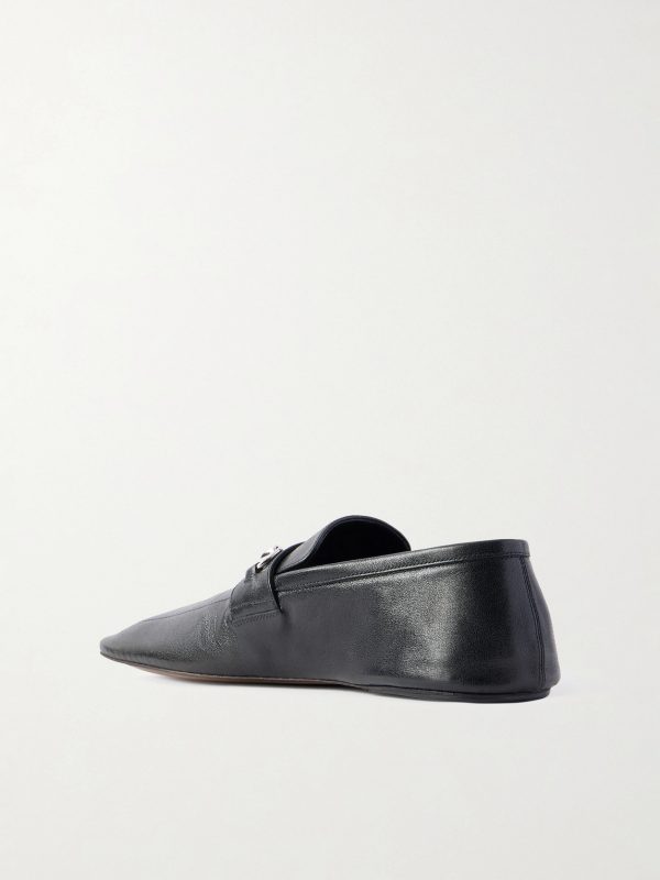 Collapsible-Heel Horsebit-Embellished Leather Loafers - BK