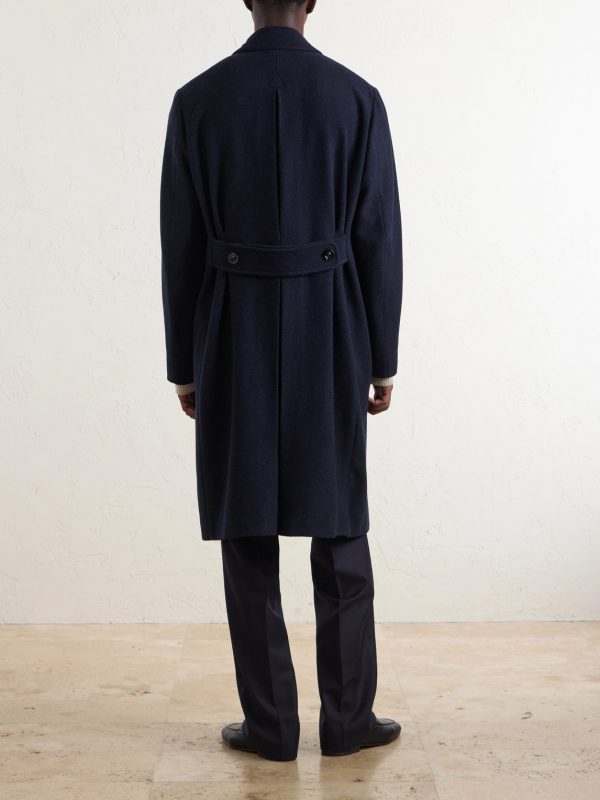 Double-Breasted Virgin Wool and Cashmere-Blend Twill Coat - BK Double-Breasted Virgin Wool and Cashmere-Blend Twill Coat - BK