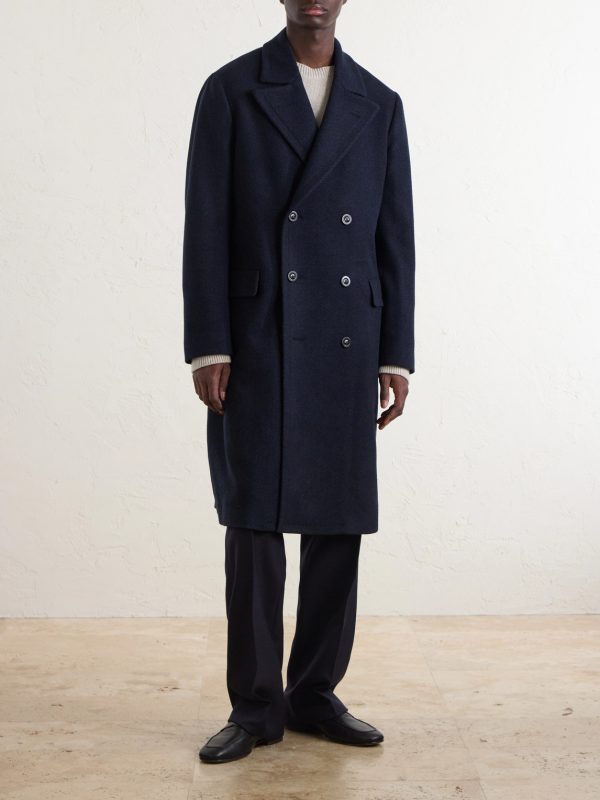 Double-Breasted Virgin Wool and Cashmere-Blend Twill Coat - FR Double-Breasted Virgin Wool and Cashmere-Blend Twill Coat - FR