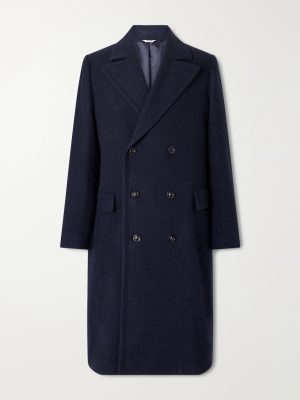 Double-Breasted Virgin Wool and Cashmere-Blend Twill Coat