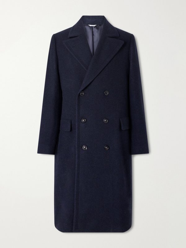 Double-Breasted Virgin Wool and Cashmere-Blend Twill Coat Double-Breasted Virgin Wool and Cashmere-Blend Twill Coat