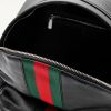Large Striped Webbing-Trimmed Leather Backpack - E1