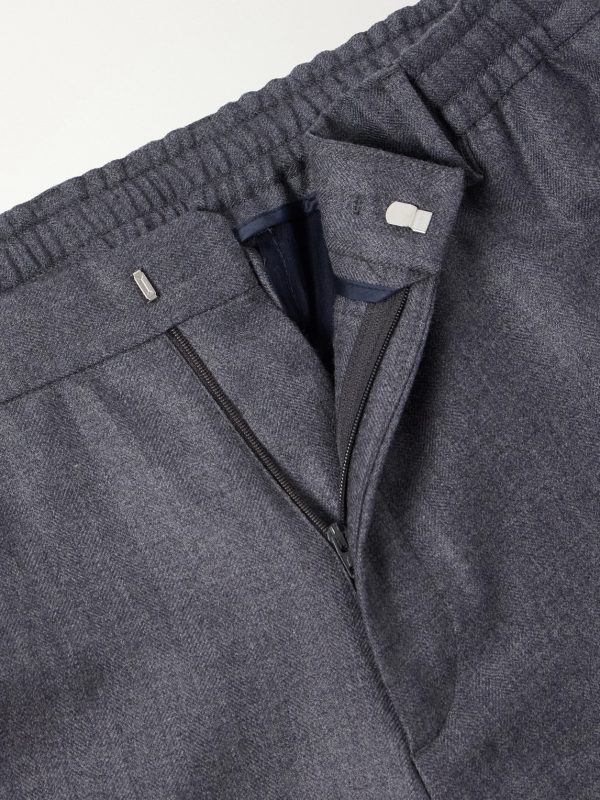 Straight-Leg Herringbone Virgin Wool Suit Trousers - E1 Straight-Leg Herringbone Virgin Wool Suit Trousers - E1