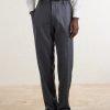 Straight-Leg Herringbone Virgin Wool Suit Trousers - FR Straight-Leg Herringbone Virgin Wool Suit Trousers - FR