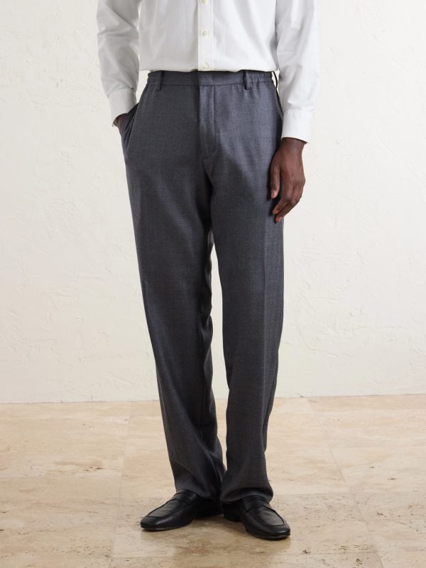 Straight-Leg Herringbone Virgin Wool Suit Trousers - FR Straight-Leg Herringbone Virgin Wool Suit Trousers - FR