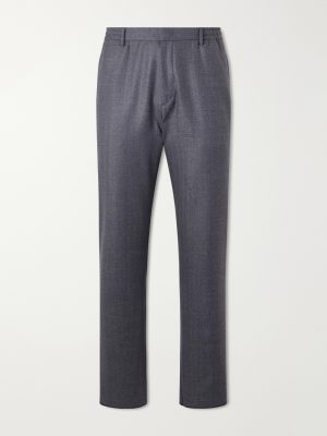 Straight-Leg Herringbone Virgin Wool Suit Trousers