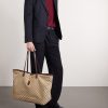 Jackie Large Leather-Trimmed Monogrammed Canvas Tote Bag - OU