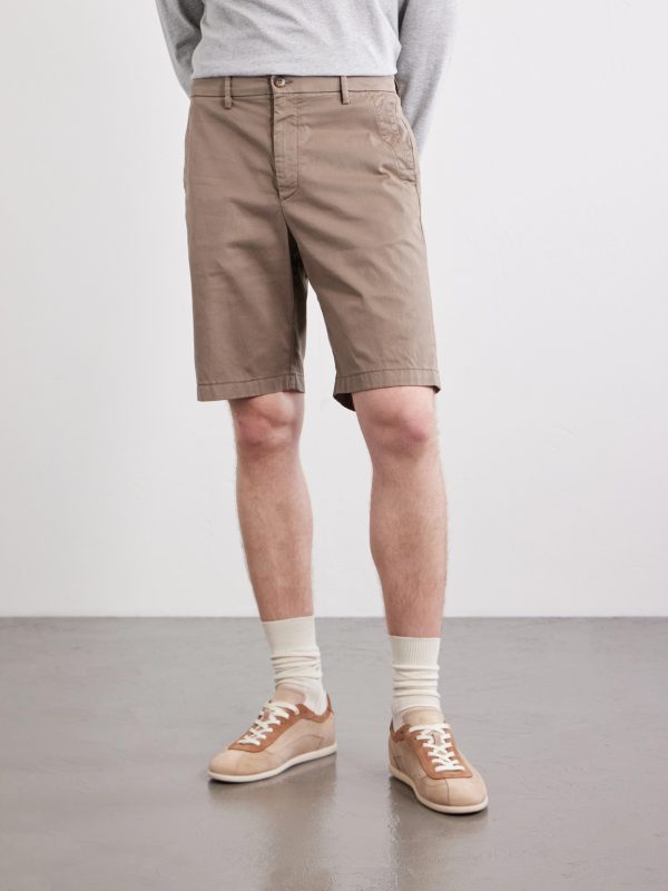 Straight-Leg Stretch Cotton-Blend Gabardine Shorts - FR Straight-Leg Stretch Cotton-Blend Gabardine Shorts - FR