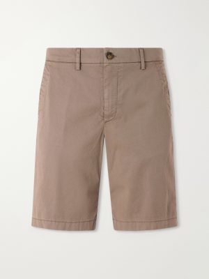 Straight-Leg Stretch Cotton-Blend Gabardine Shorts