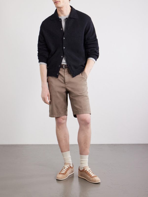 Straight-Leg Stretch Cotton-Blend Gabardine Shorts - OU Straight-Leg Stretch Cotton-Blend Gabardine Shorts - OU