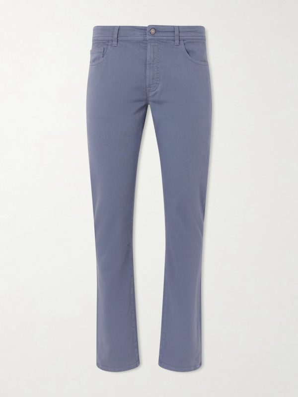 Straight-Leg Garment-Dyed Stretch Jeans