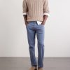 Straight-Leg Garment-Dyed Stretch Jeans - OU