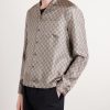 Camp-Collar Logo-Jacquard Silk-Twill Shirt - OU Camp-Collar Logo-Jacquard Silk-Twill Shirt - OU