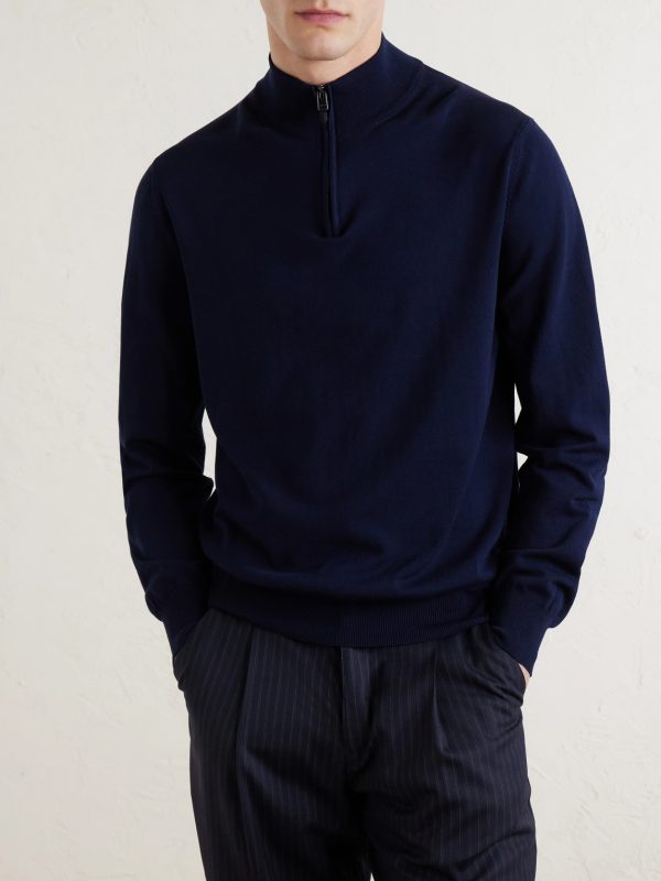 Cotton Half-Zip Sweater - FR