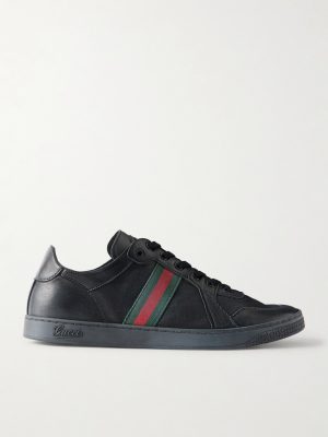 Coda Webbing-Trimmed Leather Sneakers
