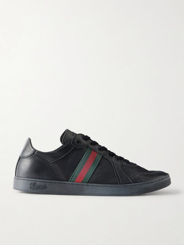 Coda Webbing-Trimmed Leather Sneakers Coda Webbing-Trimmed Leather Sneakers