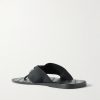 Riviera Logo-Embellished Leather and Elastic Flip Flops - BK