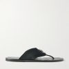 Riviera Logo-Embellished Leather and Elastic Flip Flops