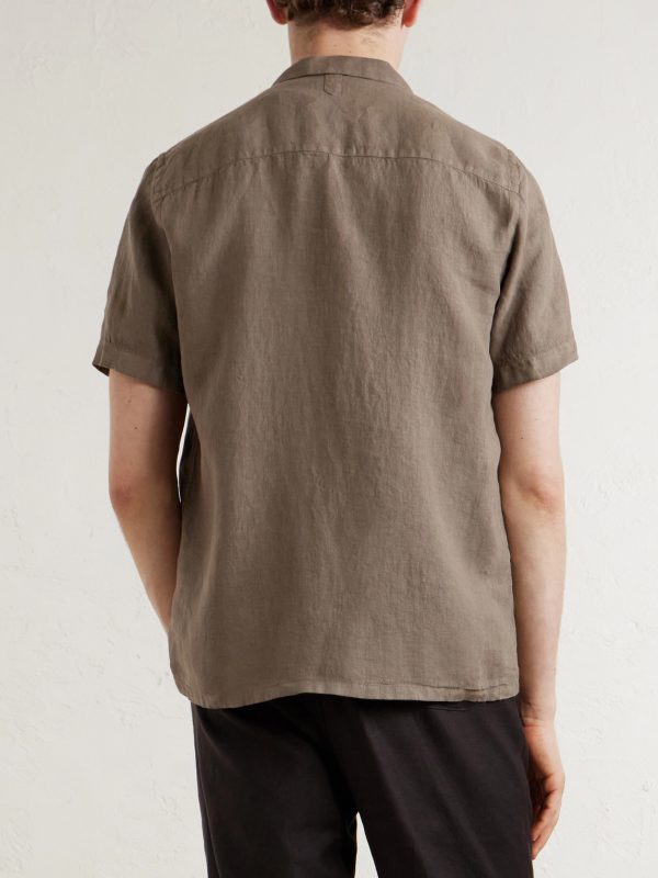 Camp-Collar Linen Shirt - BK Camp-Collar Linen Shirt - BK
