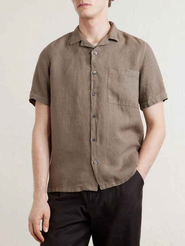 Camp-Collar Linen Shirt - FR Camp-Collar Linen Shirt - FR